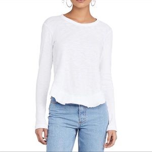 Wilt Ruffle Hem Tee in white